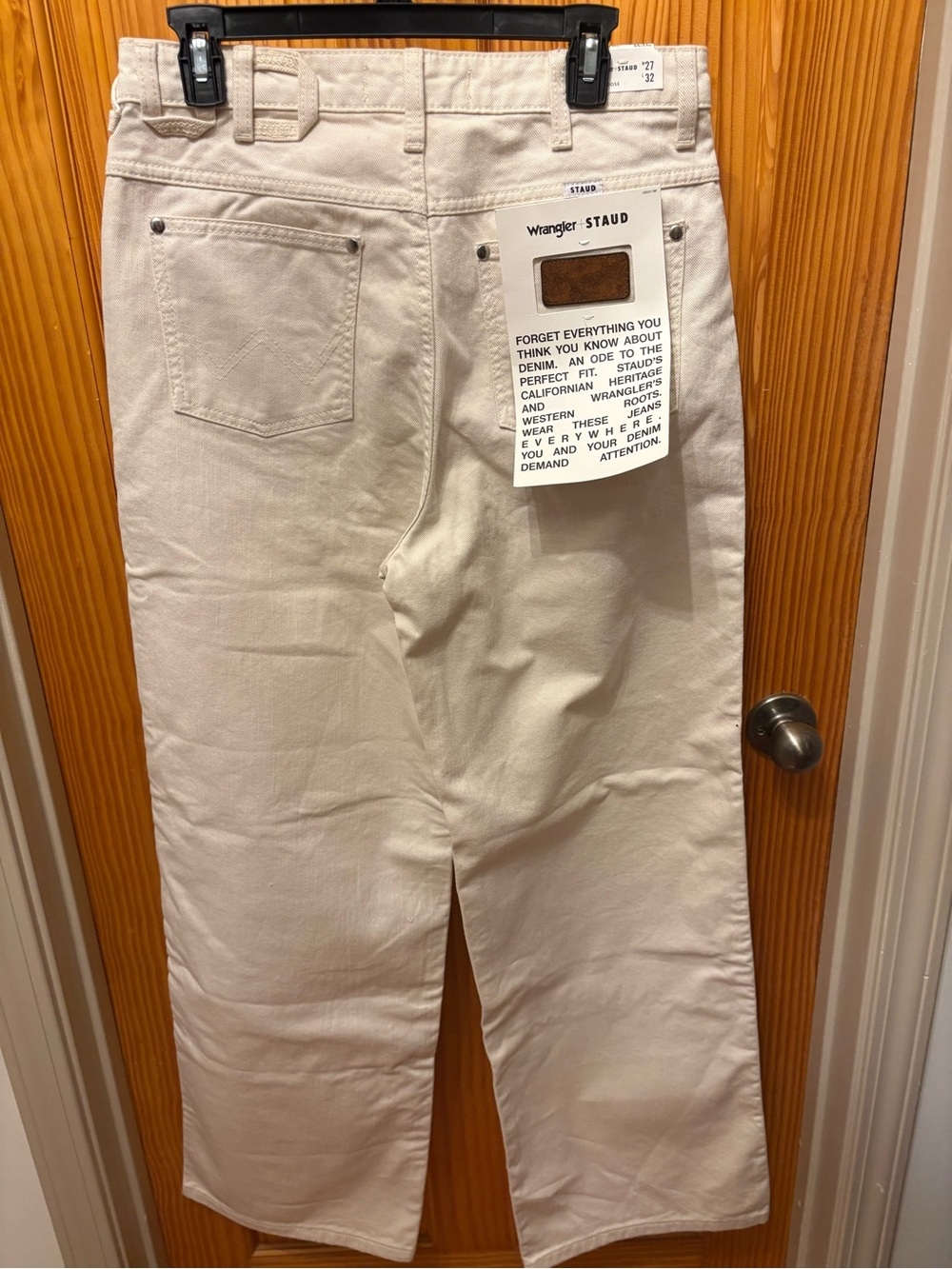 STAUD X Wrangler The Loose Cream Wide Leg Jean - Picture 4 of 5